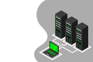 Isometric server equipment. vector