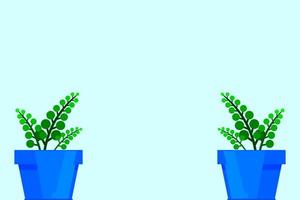 Indoor and outdoor landscape garden potted plants isolated on white vector