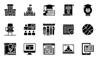Education Study Online Icons Vector, school, Technology, E-Learning vector