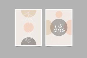 Modern poster wall art print abstract leaves vector