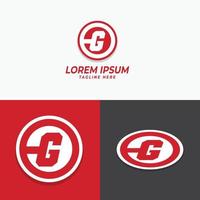 initial g circle logo template vector