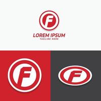 initial f circle logo template vector