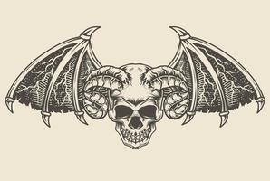 illustration vector demon skull head