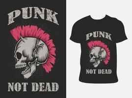 illustration vector punk skull with t shirt design