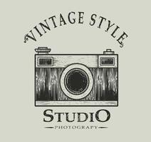 ilustración vectorial logo de cámara vintage