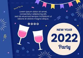 Happy New Year 2022 Brochure Template Flat Design Illustration Editable of Square Background Suitable for Social media, Feed, Card, Greetings and Web Internet Ads vector