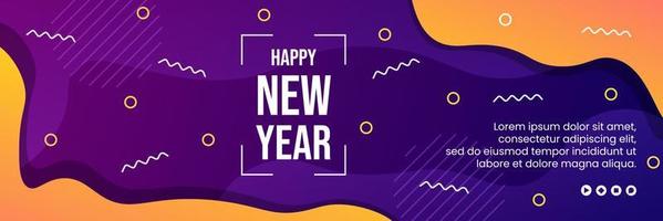 Happy New Year 2022 Cover Template Flat Design Illustration Editable of Square Background Suitable for Social media, Feed, Card, Greetings and Web Internet Ads vector