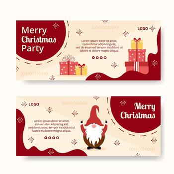 Merry Christmas Day Post Template Flat Design Illustration Editable of Square Background Suitable for Social media, Card, Greetings and Web Internet Ads vector