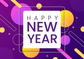 Happy New Year 2022 Template Flat Design Illustration with Ribbons and Confetti on a Colorful Background for Poster, Brochure or Banner vector