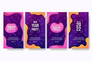 Happy New Year 2022 Stories Template Flat Design Illustration Editable of Square Background Suitable for Social media, Feed, Card, Greetings and Web Internet Ads vector