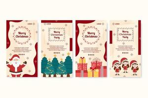 Merry Christmas Day Post Template Flat Design Illustration Editable of Square Background Suitable for Social media, Card, Greetings and Web Internet Ads vector