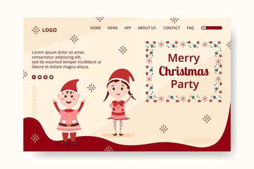 Merry Christmas Day Post Template Flat Design Illustration Editable of Square Background Suitable for Social media, Card, Greetings and Web Internet Ads vector