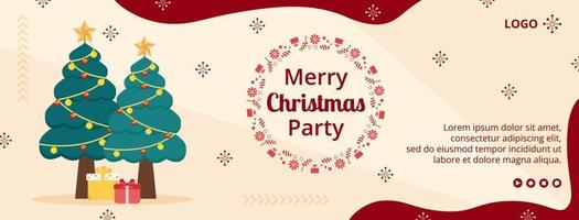 Merry Christmas Day Post Template Flat Design Illustration Editable of Square Background Suitable for Social media, Card, Greetings and Web Internet Ads vector