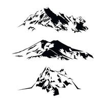 montañas y colinas, realistas o estilizadas vector