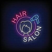 Hair Salon Neon Signs Style Text Vector