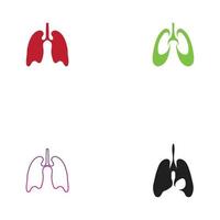 vector de plantilla de diseño de ilustración de logotipo de pulmones de órgano