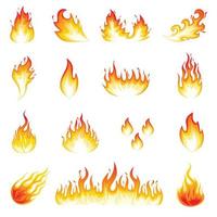 ilustración de elemento de diseño de llamas de fuego vector