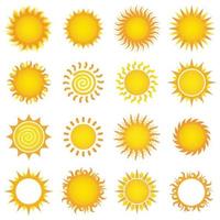 Set of sun illustrations vector