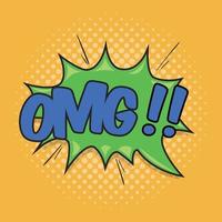 OMG Wording Sound Effect for Comic Speech Bubble vector