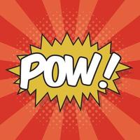 Pow Wording Sound Effect for Comic Speech Bubble vector