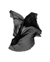 dark black animal smooth elegant black flying fabric silk texture abstract on white photo