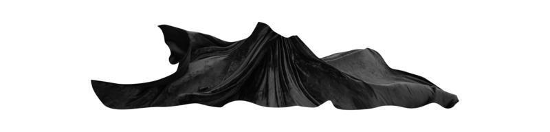 tela negra suave elegante tela voladora negra textura de seda abstracta en blanco foto