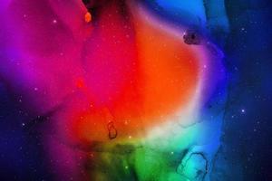 background of abstract galaxies with stars and planets with unique rainbow-colored space motifs of night light universe photo