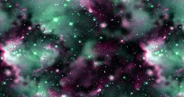 background of abstract galaxies with stars and planets with green and pink sea motifs of the universe night light space photo