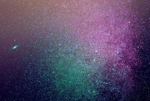 Fondo de galaxia abstracto con estrellas y planetas con motivos de galaxias verdes y universo de luz nocturna rosa foto