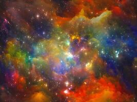 orange and colorful nebula and star space glowing mysterious universe galaxy cosmos photo