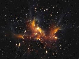 nebulosa naranja y colorida y espacio estelar que brilla intensamente misterioso universo galaxia cosmos foto