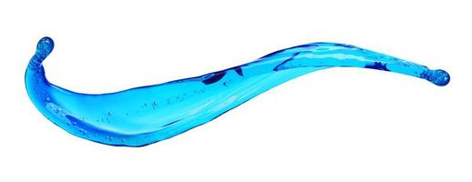 Superficie de onda de agua transparente azul claro con burbuja de salpicadura en agua blanca. foto
