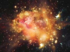 nebulosa naranja y colorida y espacio estelar que brilla intensamente misterioso universo galaxia cosmos foto