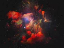 orange and colorful nebula and star space glowing mysterious universe galaxy cosmos photo