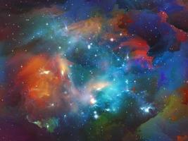 light blue and colorful nebula and star space glowing mysterious universe galaxy cosmos photo