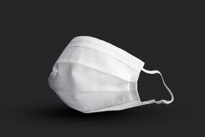 white surgical mask for mockup design with dark background photo