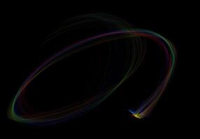 abstract curved rainbow overlays textures fantasy elegant with holographic natural colorful rainbow on dark black. photo