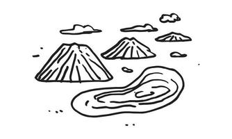 a minimalist hand drawn landscape illustration. simple doodle icon illustration in vector for decorating any design.