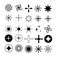 set of star icons collection in various styles. various shapes of stars that are suitable for elements such as snowflakes, sparkling items, decoration, etc. vector