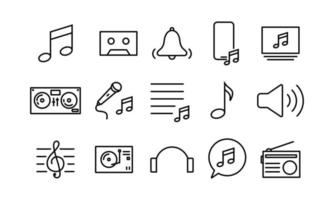 set of music icon tools and navigation. editable stroke icon for UI of websites and applications. flat line navigation collection for music player interface design.