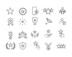 conjunto de recopilación de varios iconos relacionados con la concesión de cosas. la colección de iconos de línea de trazo editable que es adecuada para ui ux o cualquier diseño. vector