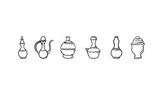 collection set of bottle or glassware illustration. element illustration in a simple outline drawing to create creative design. vector