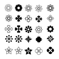 set of star icons collection in various styles. star illustrations that are suitable for elements such as snowflakes, sparkling items, decoration, etc. vector