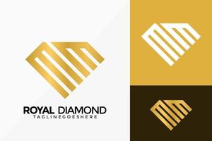 Mm logo monogram emblem style with crown shape Vector Image