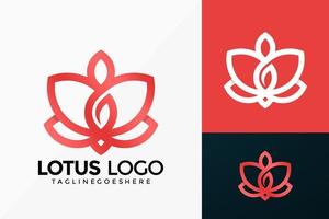 Premium Flower Lotus Logo Vector Design. Abstract emblem, designs concept, logos, logotype element for template.