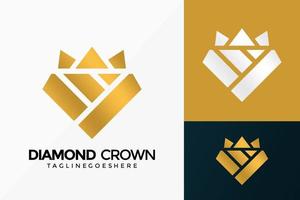 Premium Diamond Crown Logo Vector Design. Abstract emblem, designs concept, logos, logotype element for template.