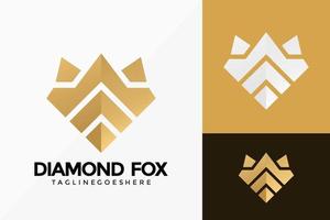diseño de vector de logo de diamante de zorro premium. emblema abstracto, concepto de diseños, logotipos, elemento de logotipo para plantilla.
