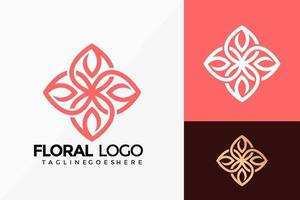 Luxury Line Art Floral Boutique Logo Vector Design. Abstract emblem, designs concept, logos, logotype element for template.