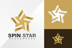 Luxury Spin Star Logo Design Vector illustration template