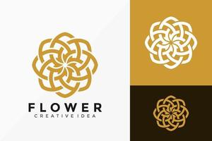 Diseño de vector de logotipo de flor de belleza de arte de línea de lujo. emblema abstracto, concepto de diseños, logotipos, elemento de logotipo para plantilla.
